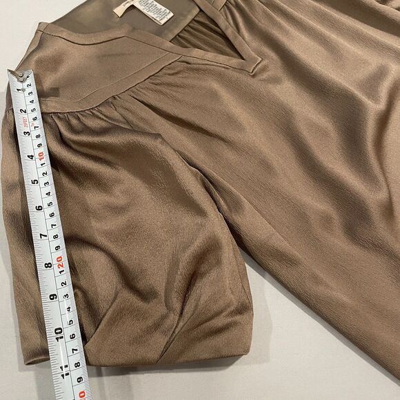 ~ Diane von Furstenberg 4 Raton Stretch Silk Blend Blouse V-neck Bronze Top - Picture 8 of 16